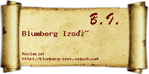 Blumberg Izsó névjegykártya